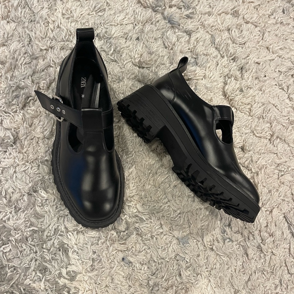 Zara Black Chunky Loafers